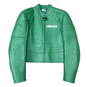 Casual Men's Pure Fashion <b>Leather</b> Jacket with Custom Logo Stand Collar Winter Outerwear in Plus Size <b>High</b> Street Style - Product Image 1