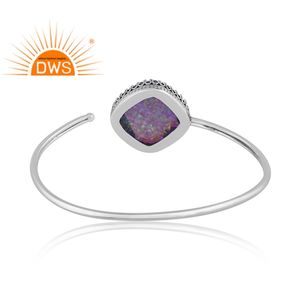 Latest Design Oxidized Sterling <b>Silver</b> Synthetic Green Fire <b>Opal</b> Gemstone Adjustable <b>Ring</b> Custom Jewelry for Women Gift for Her - Product Image 3