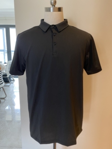 เสื้อลำลองสำหรับผู้ชายแขนสั้นระบายอากาศได้ดีผ้าแคนวาสสีล้วนโพลีเอสเตอร์/ ผ้าฝ้าย - Product Image 4