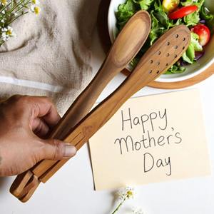 Precios de fábrica, pinzas para servidor de ensalada de pan de madera de mango para usos de cocina, fabricación en India para la venta - Product Image 5