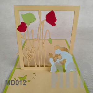 การ์ดอวยพร3D ป๊อปอัพทำมือสำหรับวันแม่วันวาเลนไทน์และวันเกิด-งานฝีมือของที่ระลึก - Product Image 2