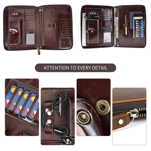 Genuine Leather Handmade Business Travel Organizer Portfolio 2-3 Compartments Zipper <b>Document</b> <b>Bag</b> Vintage Briefcase for Office - Product Image 4