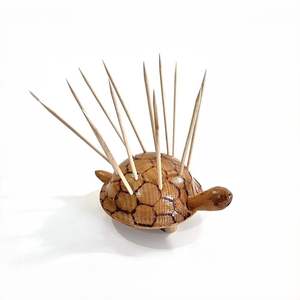 Porte-cure-dents en bois massif |   Boîte de rangement pour cure-dents en bois réutilisable et écologique pour la cuisine, la salle à manger, le restaurant - Product Image 5