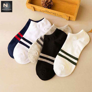 Calcetines náuticos de algodón a rayas para hombre, medias transpirables informales para todas las estaciones, para primavera y otoño, 5 pares - Product Image 6