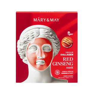 Mascarilla Vegana de Colágeno y Ginseng Rojo Mary&May (30g x4) – Cuidado de la Piel Coreano Australia - Product Image 1