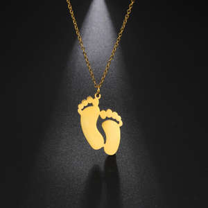 Collar Personalizado <span class=keywords><strong>de</strong></span> Acero Inoxidable Brillante con Colgante <span class=keywords><strong>de</strong></span> Pie, Joyería que No se Desvanece, Placas para Grabado Láser - Product Image 3