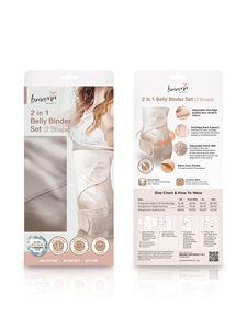 Los mejores moldeadores de carpeta de vientre para momias posparto de nacimiento natural Color beige 2 en 1 Conjunto de satén de carpeta de vientre y pélvico - Product Image 5