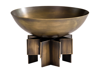 Lot de 2 bols ronds en métal attrayant en laiton AK avec finition antique en or et base au design moderne pour accessoires de cuisine - Product Image 3