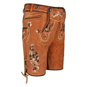 Custom Made Bavarian Lederhosen Cow Suede <b>Leather</b> Mid-Waist <b>Shorts</b> with Embroidered German Style Solid Color Latest Arrival - Product Image 6