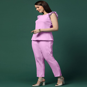 Elegante vestido acampanado de verano para mujer con manga acampanada personalizada, conjunto informal de moda, tejido ecológico, parte superior e inferior - Product Image 1