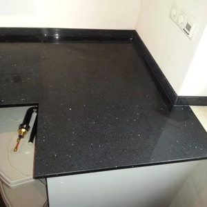 Losas de granito negro modernas para pisos de villas, escaleras, cocina, baño, diseño de piedra de losa grande envejecida - Product Image 1