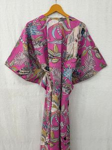 Ropa de mujer Kaftan de algodón Ropa cómoda Bloque de mano Estampado Caftan India Vestido Beach Cover Ups Summer Maxi Long & Short Top - Product Image 4