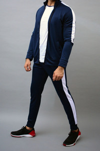 Nueva moda personalizada para hombre, trajes de sudor con cremallera, ropa de entrenamiento, tela de alta calidad, transpirable, informal, venta al por mayor, traje de sudor con cremallera para hombre - Product Image 4