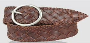 Premium Dark Brown <b>Braided</b> Woven Genuine Leather Waist Strap Belt Adjustable Outdoor Sports Casual Fashion <b>Accessory</b> with Steel - Product Image 6