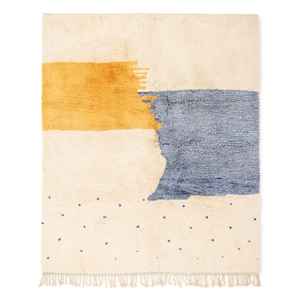 พรมขนสัตว์สไตล์วินเทจแบบมือถักสไตล์เบนิโอเรนที่มีดีไซน์เรขาคณิตพรมสไตล์โบฮีเมียนแบบโมเดิร์นซักได้จากภูเขา - Product Image 5