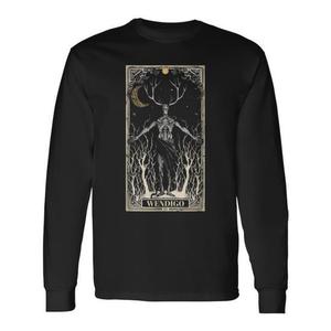 Camiseta promocional de manga larga con diseño de criatura legendaria del monstruo Wendigo, criptozoología, criptid - Product Image 1