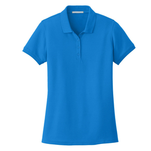 Polo à manches courtes bleu pour femme, coupe classique, tricoté, couleur unie, décontracté - Product Image 5