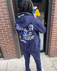 Jersey de algodón 2023 ecológico para hombre, conjunto de trajes para correr, transpirable, a prueba de viento, con cremallera, de talla grande, informal, para deporte de invierno, 100% - Product Image 3