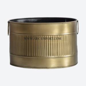 Large Farmhouse <b>Galvanized</b> Plants <b>Tub</b> Gold Polished Decorating Wedding Party Ware Entryways Stylish Garden Plants <b>Tubs</b> In India - Product Image 1