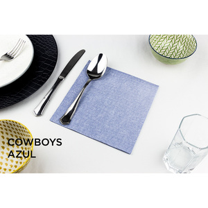 Tovaglioli Blu 40x40cm con Stampa Cow Boys, Confezione da 600 Pezzi, B2B - Product Image 1