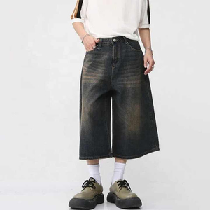 New High Quality Custom <b>Mens</b> Street Denim <b>Shorts</b> with <b>Vintage</b> Zipper Design Made from 100 Percent Cotton for Durable and Stylish - Product Image 3