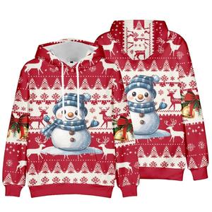 Sweats à capuche imprimés par sublimation 3D pour femme 2025 Nouveau pull respirant en coton personnalisé Sweats à capuche premium à épaules tombantes - Product Image 5