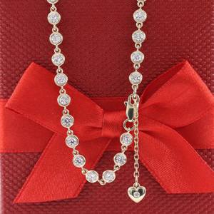 Cadena de tenis con ajuste de bisel de diamante de corte redondo de 6,00 MM para mujer - Product Image 3