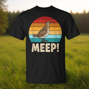 T-shirt vintage americana con meme del Woodcock con il meme 'Meep Bird' che dice 'Meep Bird' - T-shirt promozionale con il Woodcock - Product Image 3