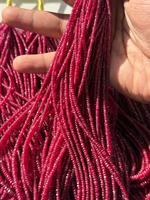 Rubis naturel fin de 2,5 mm à 3,5 mm, perles rondes facettées pour la fabrication de bijoux élégants