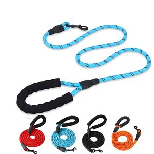 Tali nilon anjing peliharaan benang sangat reflektif tali anjing peliharaan biru 6 kaki Premium dengan pegangan empuk yang nyaman - Product Image 1