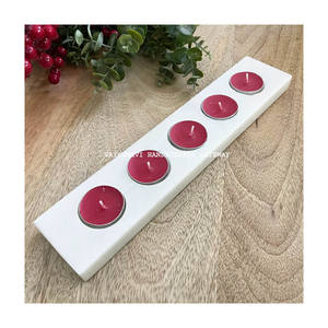 Portavelas Cuadrado de Mármol Sólido Hecho a Mano 2023, Decoración del Hogar de Imitación Antigua, Técnica de Piedra Pulida, Obra de Arte - Product Image 2