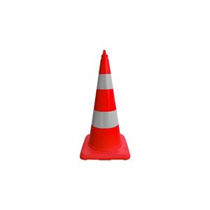 Cono de Tráfico Fluorescente Naranja de TPE de 75 cm, Alta Intensidad, Reflectante Prismático, Base de 38.5x38.5cm, para Estacionamientos, Seguridad Temporal - Product Image 1