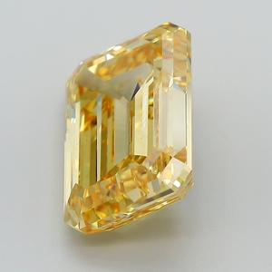 Diamante suelto de corte esmeralda, amarillo intenso, cultivado en laboratorio, certificado por IGI, para joyería fina al por mayor. - Product Image 2