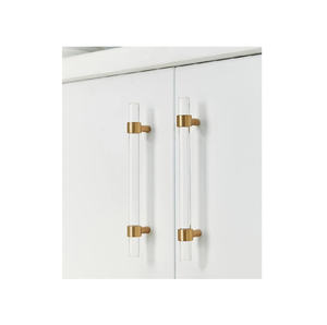 Manija acrílica Herrajes para muebles sólidos Puerta de gabinete Manija y perilla de cajón de cocina Tiradores de armario diseño de acero - Product Image 2