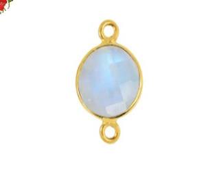 Joli cristal Tumble pierre précieuse connecteur pendentif unique Bali lunette connecteur 925 argent Sterling plaqué or bijoux pour tous - Product Image 3