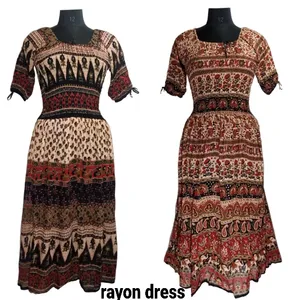 Оптовая продажа, традиционное вискозное длинное платье сатаны с цветочным принтом, индийское длинное платье Сатаны в стиле бохо из вискозы, разноцветное однотонное платье