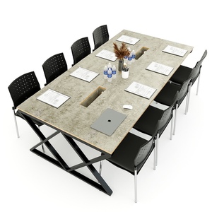 โต๊ะประชุมร่วมสมัย Xconcept HBXC046 ขนาด 240x120 ซม. ทำจากไม้อัด MDF เคลือบเมลามีน ขาเหล็ก สำหรับใช้ในสำนักงานหรือโรงแรม - Product Image 1