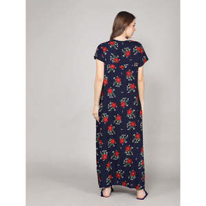 Chemise de nuit en viscose Liva super douce et respirante avec poche, imprimé floral, vêtements décontractés pour la maison, logo personnalisable, taille 3XL, offre ODM - Product Image 4