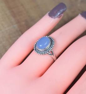 Calcédoine Gemstone 925 Sterling Silver Girls Ring Gemstone Ring Luxueux Handmade Ring Jewelry 925 Stamp Silver Sterling - Product Image 2