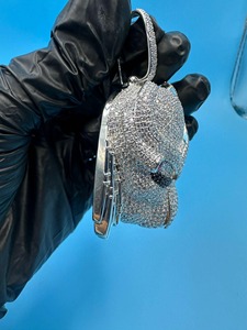 Trendy VVS <b>Moissanite</b> Diamond Iced Out Hip Hop Pendant Necklace With 925 Silver Predator Mask Customized <b>Jewelry</b> At Low Price - Product Image 4