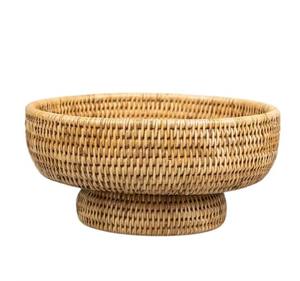 Bol en rotin de créateur de qualité supérieure Rangement tissé à la main élégant pour fruits Snacks Noix Essentiels de cuisine Utilisation décorative de l'Inde - Product Image 6