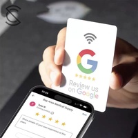 بطاقة PVC مطبوعة بشعار ورمز RFID وQR للدفع والعضوية، تردد 13.56 ميجاهرتز NFC، للأعمال/مراجعات جوجل واستخدام الفنادق