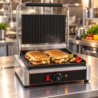 Grill électrique professionnel, presse à panini, plaque antiadhésive en acier inoxydable, presse à sandwichs pour restaurant, café