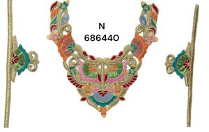 Piezas de cuello bordadas hechas a medida ideales para diseñadores de ropa y diseñadores de moda con lentejuelas para fines de reventa. - Product Image 3