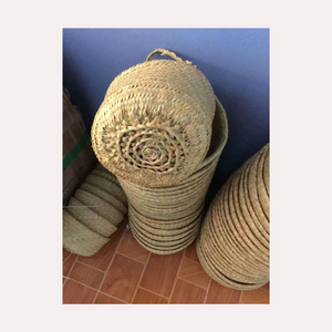 Panier de rangement en jonc de mer tissé à la main, artisanat fait à la main - Product Image 6
