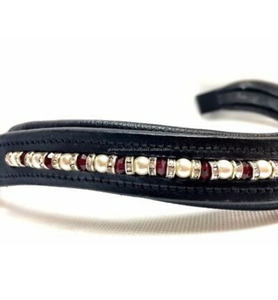 คริสตัลพลอยเทียมตกแต่งหนังอังกฤษสีดำรูปม้าคิ้วขนาดเต็มทรงซังข้าวโพด - Product Image 4