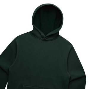Sweat-shirt à capuche unisexe en coton 100% vert foncé, sweat-shirt à capuche de qualité supérieure, style décontracté d'hiver, streetwear, style uni, fournisseur en gros - Product Image 2
