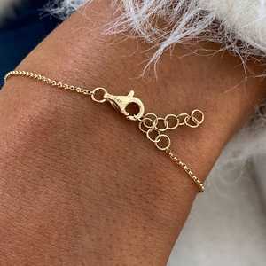 Pulsera de Cadena Minimalista de Oro Amarillo de 14K con Diamante de Laboratorio de 0.71 Ct, Corte Marquesa, E VS1, Certificado IGI, Regalo Perfecto para Mujer - Product Image 5