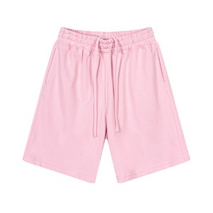 Short pour homme poids lourd avec logo personnalisé Short en coton et polyester mélangé éponge française Short style épissage teint uni - Product Image 6