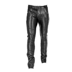 Pantalones de Cuero para Hombre de Diseño de Fabricante de Primera Calidad, Pantalones de Cuero para Hombre de Corte Recto y Ajustado - Product Image 1